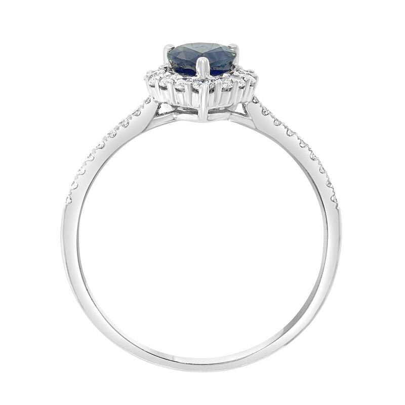 EFFY Pear-Shaped Sapphire & Diamond Ring in 14k White Gold image number null