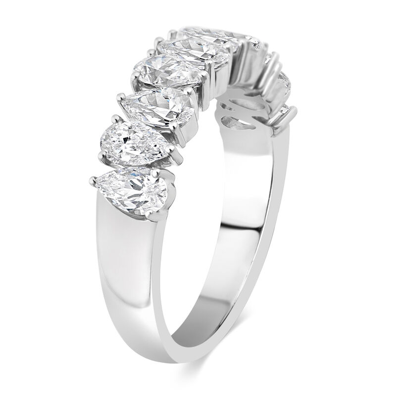 Lab Grown Pear-Shaped 2ctw. Diamond Anniversary Band in 14k White Gold image number null