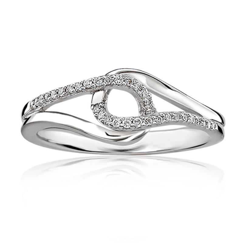 Love Knot Diamond Ring in Sterling Silver image number null