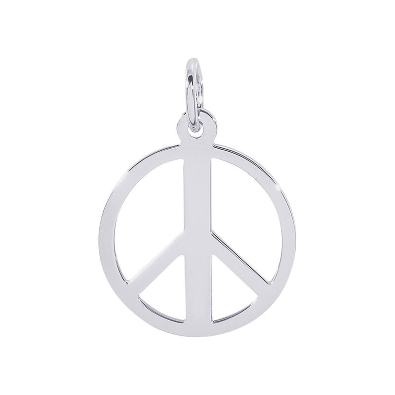 Peace Symbol Sterling Silver Charm image number null