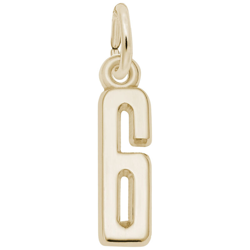 Number 6 Charm in 14k Yellow Gold image number null
