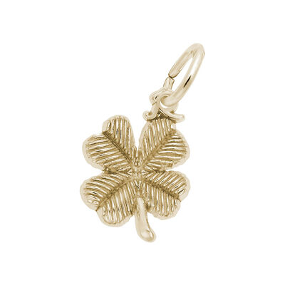 4 Leaf Clover Charm in 14K Yellow Gold 