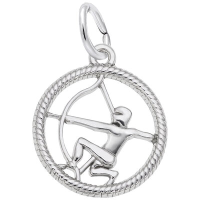 Sagittarius Charm in 14k White Gold