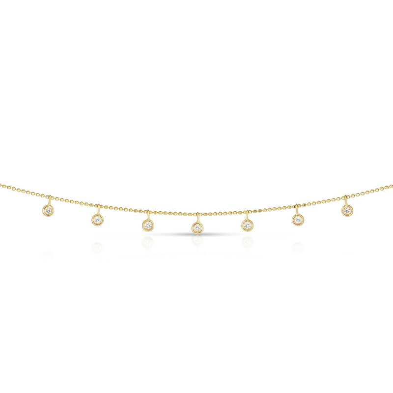 Diamond Circle Necklace 16" in 14k Yellow Gold  image number null