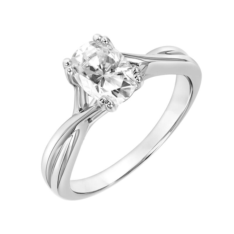 Oval-Cut 1ctw. Moissanite Solitaire Engagement Ring in Sterling Silver image number null