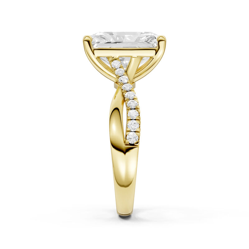 Radiant Lab Grown Diamond 4 1/5ctw. Twist Engagement Ring in 14k Yellow Gold image number null