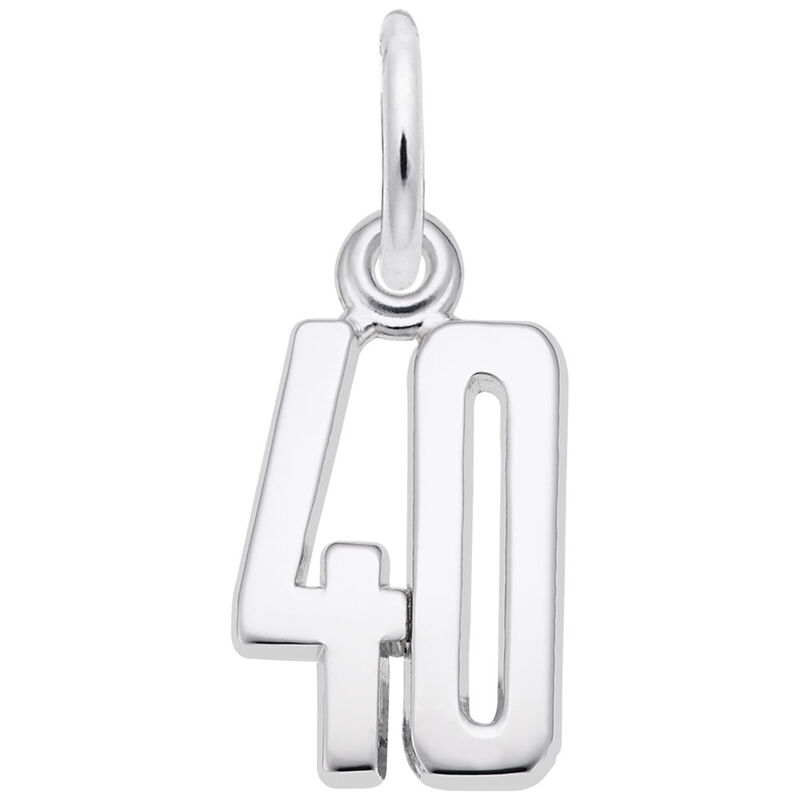 Number 40 Charm in Sterling Silver image number null