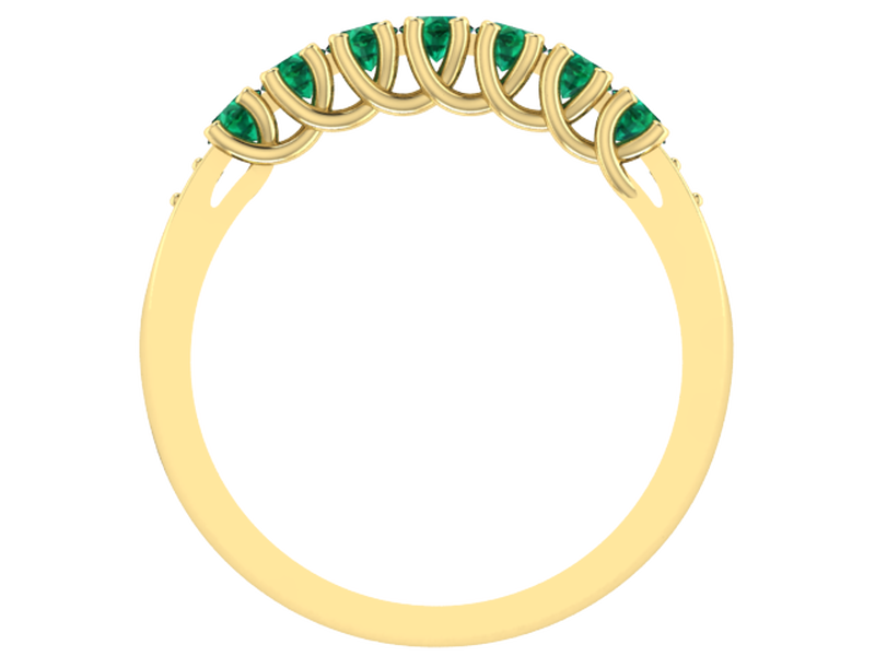 Created Emerald Lab Grown Diamond Band in 10k Yellow Gold image number null