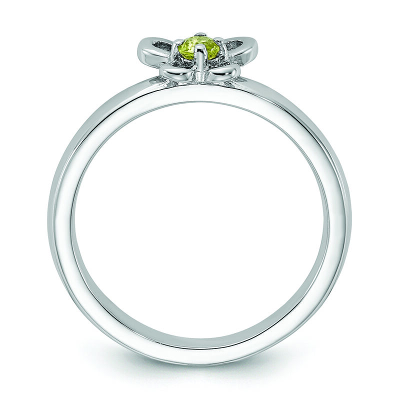 Stackable Peridot Butterfly Ring in Sterling Silver image number null