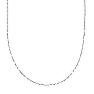 1.5mm Adjustable Flat Figaro 22" Chain in Sterling Silver