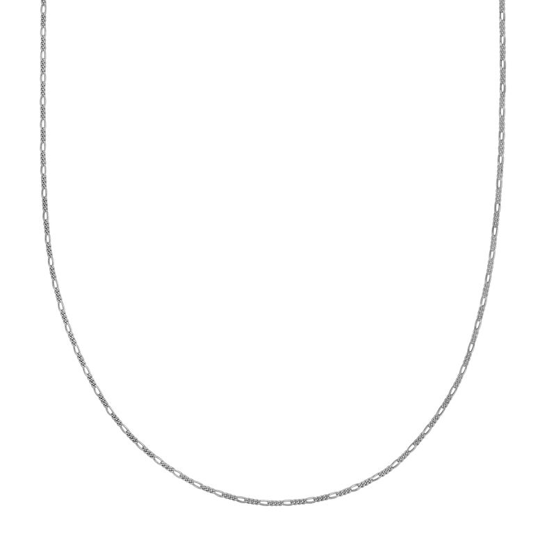 1.5mm Adjustable Flat Figaro 22" Chain in Sterling Silver image number null