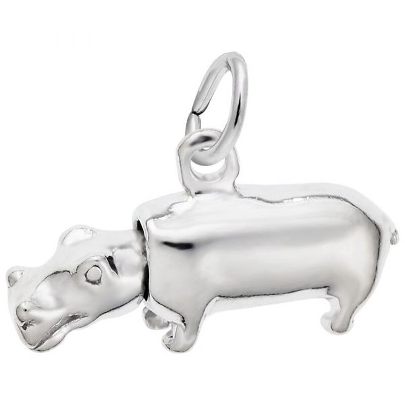 Hippo Charm in Sterling Silver image number null
