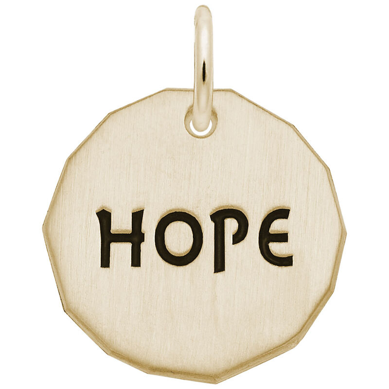 Hope Tag with Heart Charm in 10k Yellow Gold image number null