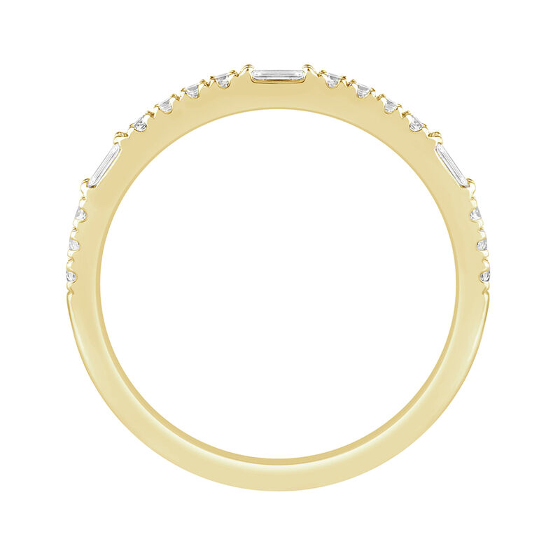 Lab Grown Diamond 1/5ctw. Baguette Stackable & 10k Yellow Gold Anniversary Ring image number null