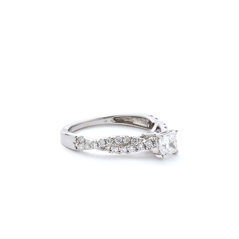 Lab Grown Princess-Cut Diamond 1ctw. Twist Bridal Set in 10k White Gold image number null