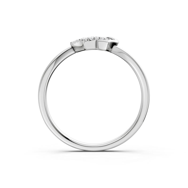 Lab Grown Diamond Open Double Heart Promise Ring in 10k White Gold image number null