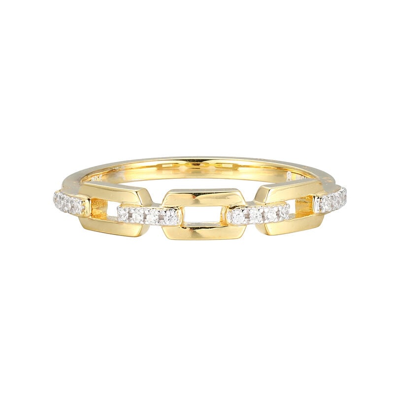 Lab Grown Diamond Ring in Gold Plated Sterling Silver image number null