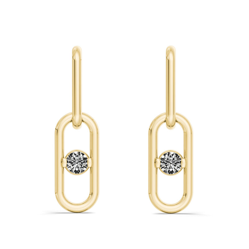 Sirena 1/5ctw. Diamond Paperclip Earrings in 14k Yellow Gold image number null