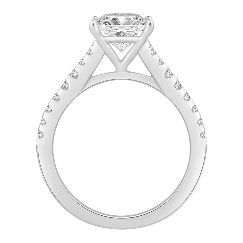 Princess-Cut Lab Grown 2 1/3ctw. Diamond Split Shank Engagement Ring in 14k White Gold image number null