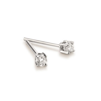 Lab Grown 1/8ctw. Brilliant-Cut Diamond Stud Earrings in 10k White Gold