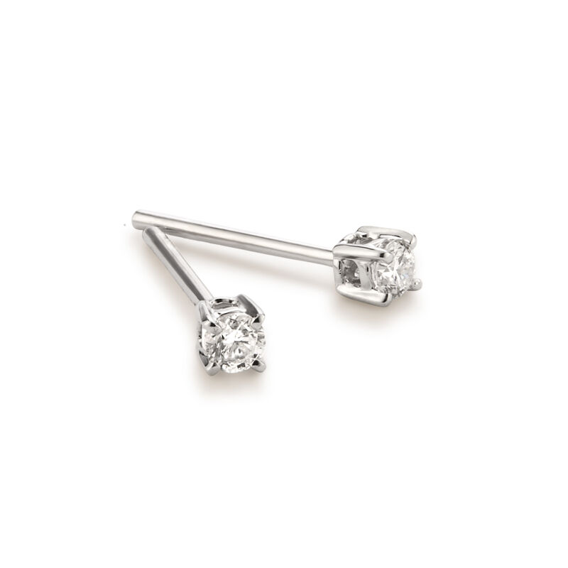 Lab Grown 1/8ctw. Brilliant-Cut Diamond Stud Earrings in 10k White Gold image number null