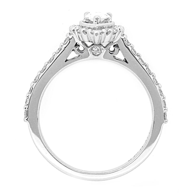 Monique. Pear-Shaped 3/4ctw. Diamond Vintage-Inspired Engagement Ring in 14k White Gold image number null