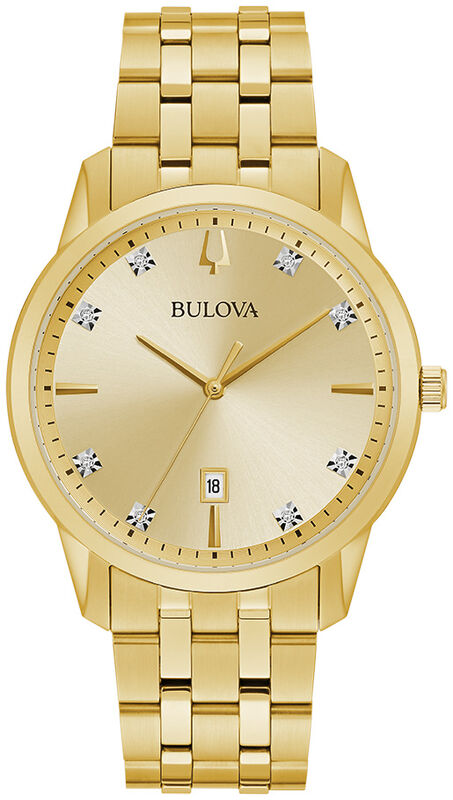 Bulova Men's Diamond Gold-Tone Sutton Watch 97D123 image number null
