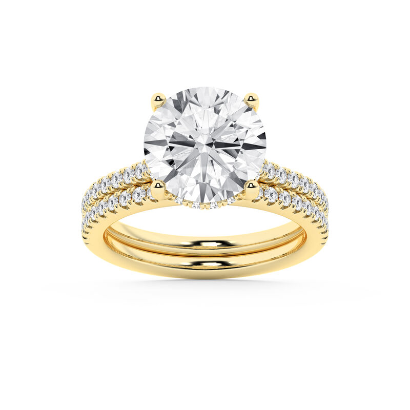 Round Lab Grown Diamond 5 5/8ctw. Classic Engagement Ring in 14k Yellow Gold image number null