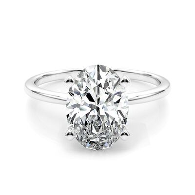 Oval-Cut Lab Grown 6ctw. EF VS Certified Diamond Solitaire Engagement Ring in 14k White Gold
