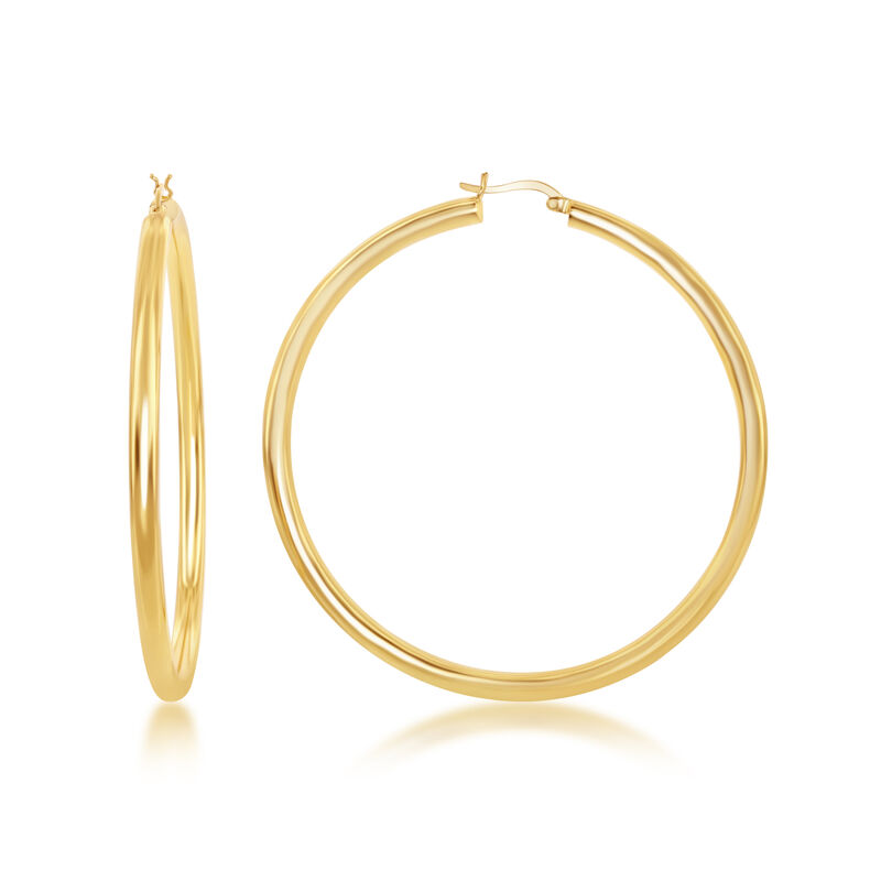 Hoop Earrings 4x70mm in Sterling Silver/Gold Plated image number null