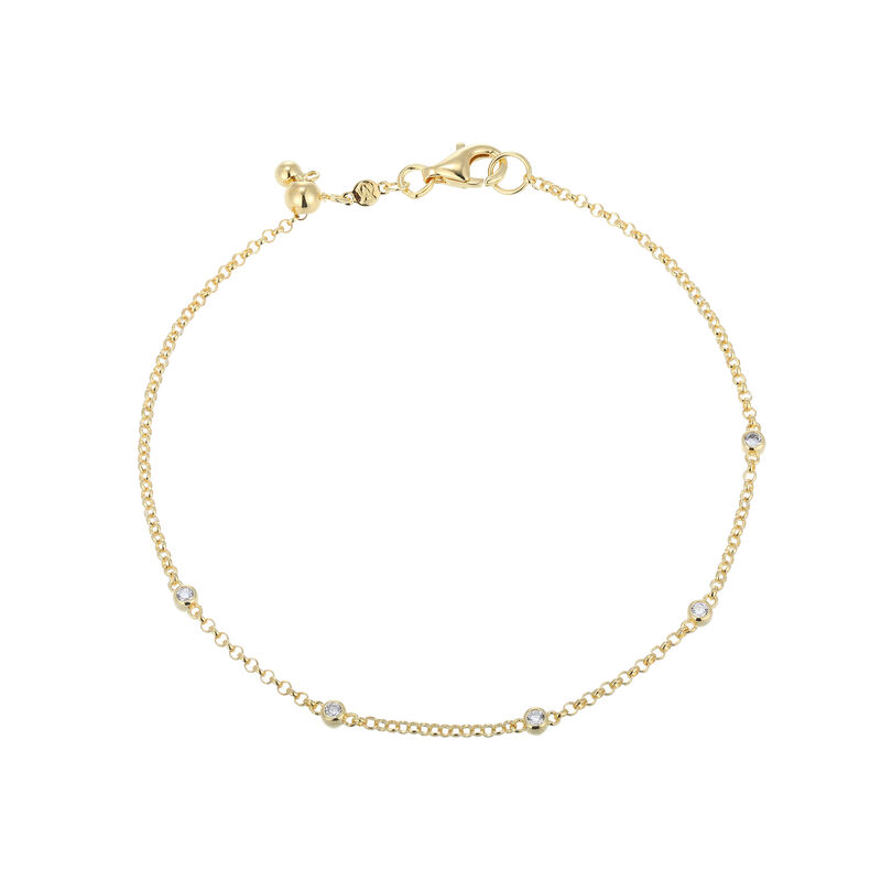 Lab Grown Diamond Rolo Bracelet in Sterling Silver image number null