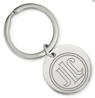 Junior League of Chicago Circle Keychain in Stainless Steel