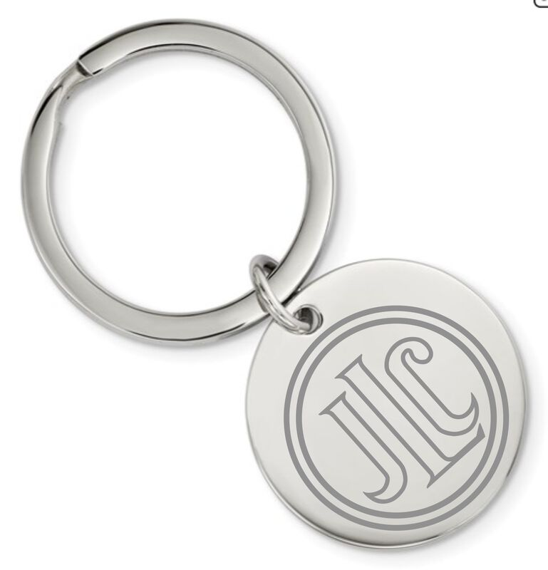 Junior League of Chicago Circle Keychain in Stainless Steel image number null