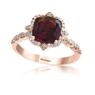 EFFY Rhod Garnet & Diamond Cocktail Fashion Ring in 14k Rose Gold