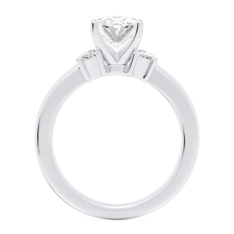 Oval-Cut Lab Grown 2 3/8ctw. Diamond Three-Stone Engagement Ring in 14k White Gold image number null