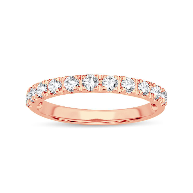 Diamond 1/2ctw. Prong-Set Anniversary Band in 14k Rose Gold image number null