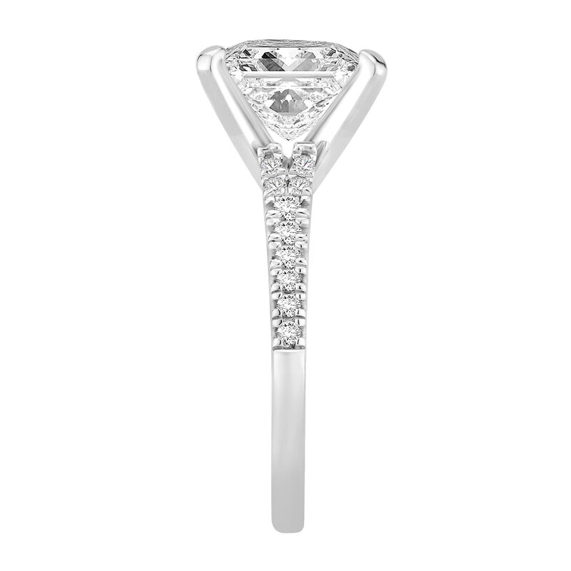 Princess-Cut Lab Grown 4 1/4ctw. Diamond Split Shank Engagement Ring in 14k white Gold image number null