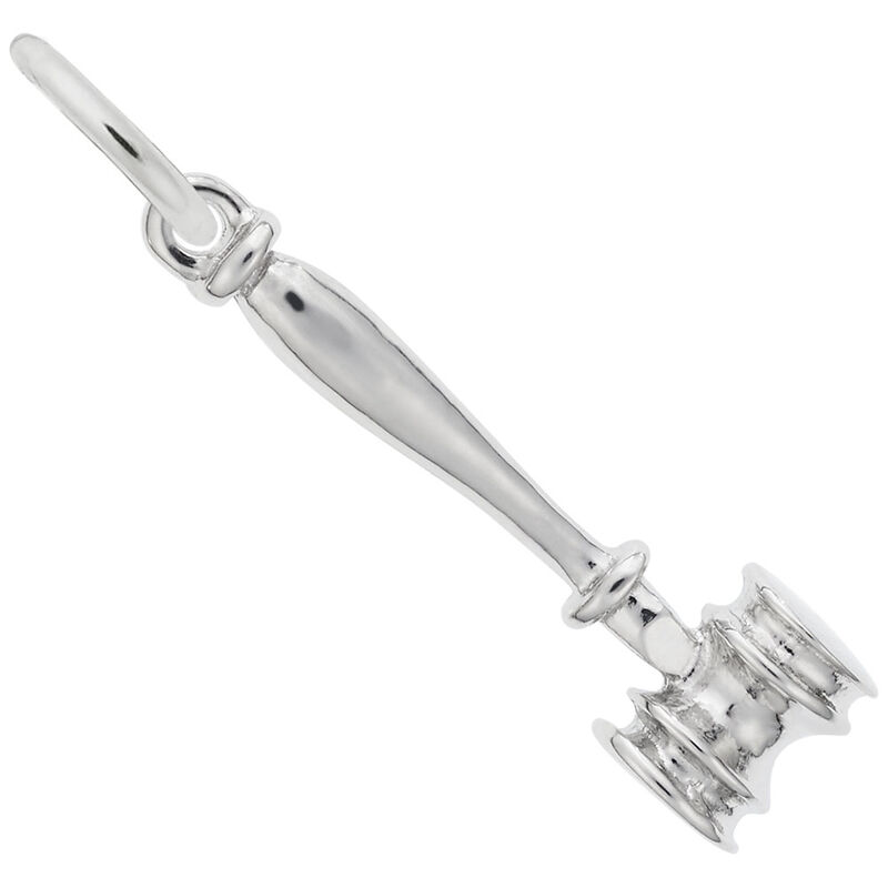 Gavel Charm in 14k White Gold image number null