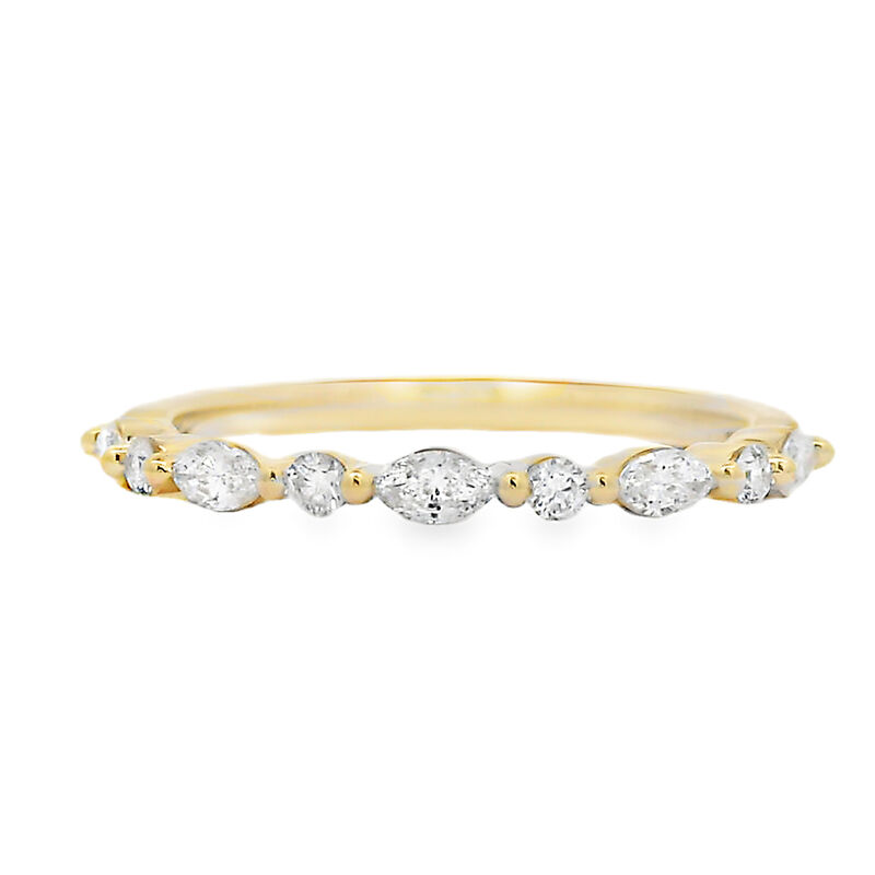 Diamond 3/8ctw. Marquise & 14k Yellow Gold Anniversary Ring image number null