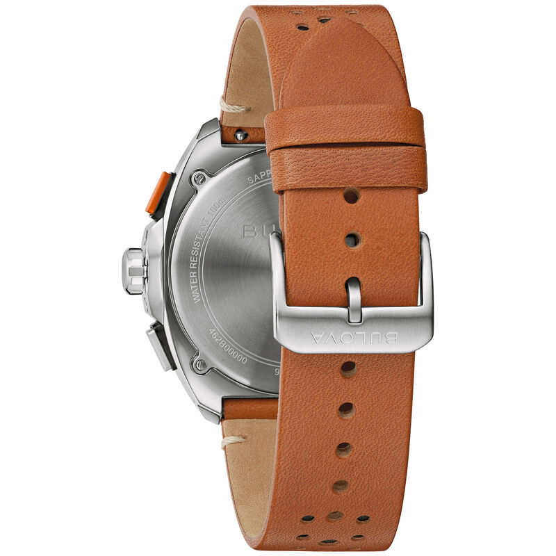 Bulova Men's Archive Series Chronograph Black Dial Brown Leather 40mm Watch 98B427 image number null