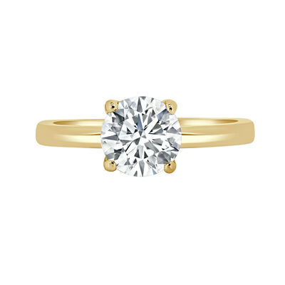 Brilliant-Cut Lab Grown 3ctw. EF VS Diamond Hidden Halo Solitaire Engagement Ring in 14k Yellow Gold