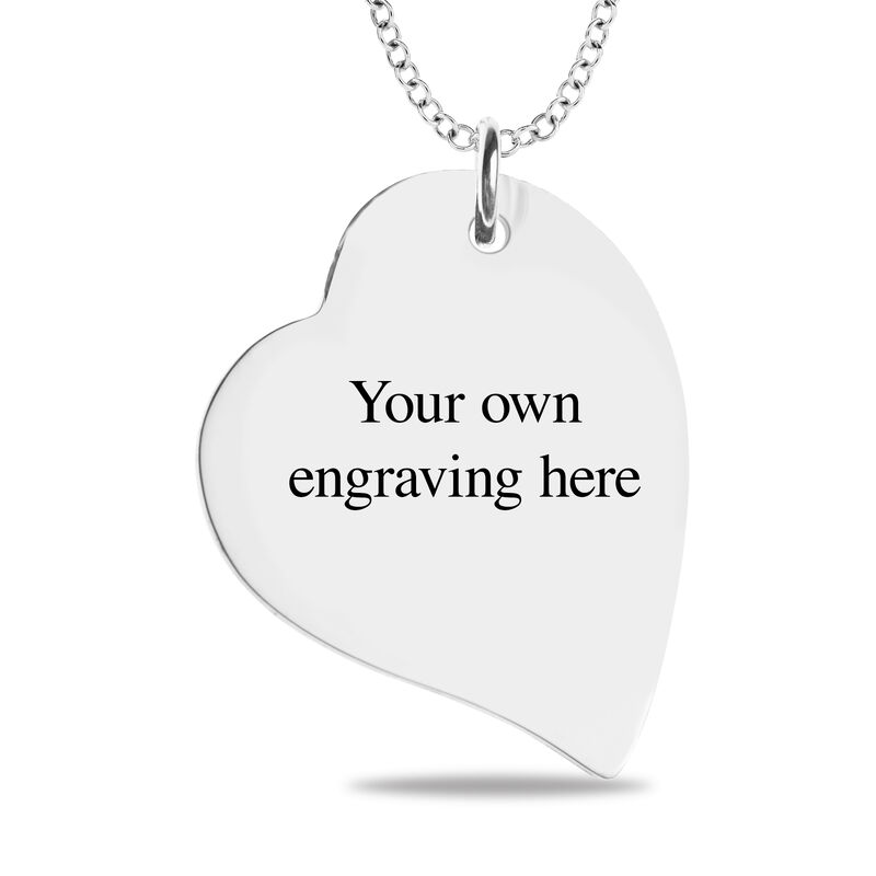 Fingerprint and Handwriting Heart Pendant in Sterling Silver image number null