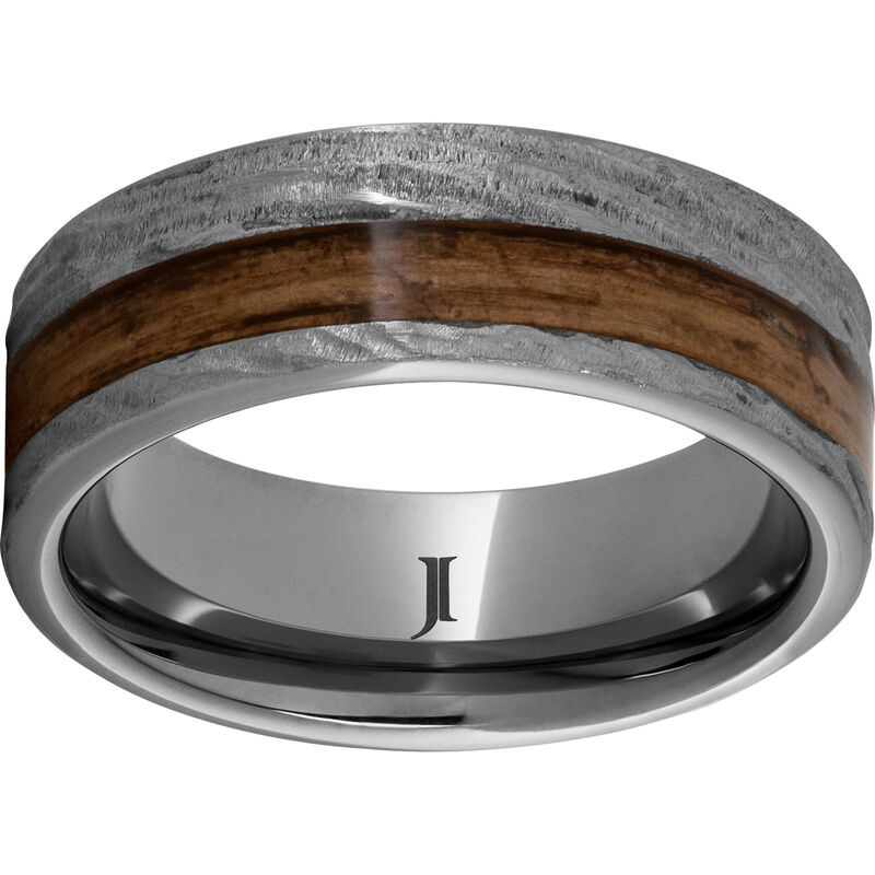 Men's Tungsten Bourbon Inlay & Tungsten Carbide Wedding Ring (8mm) image number null