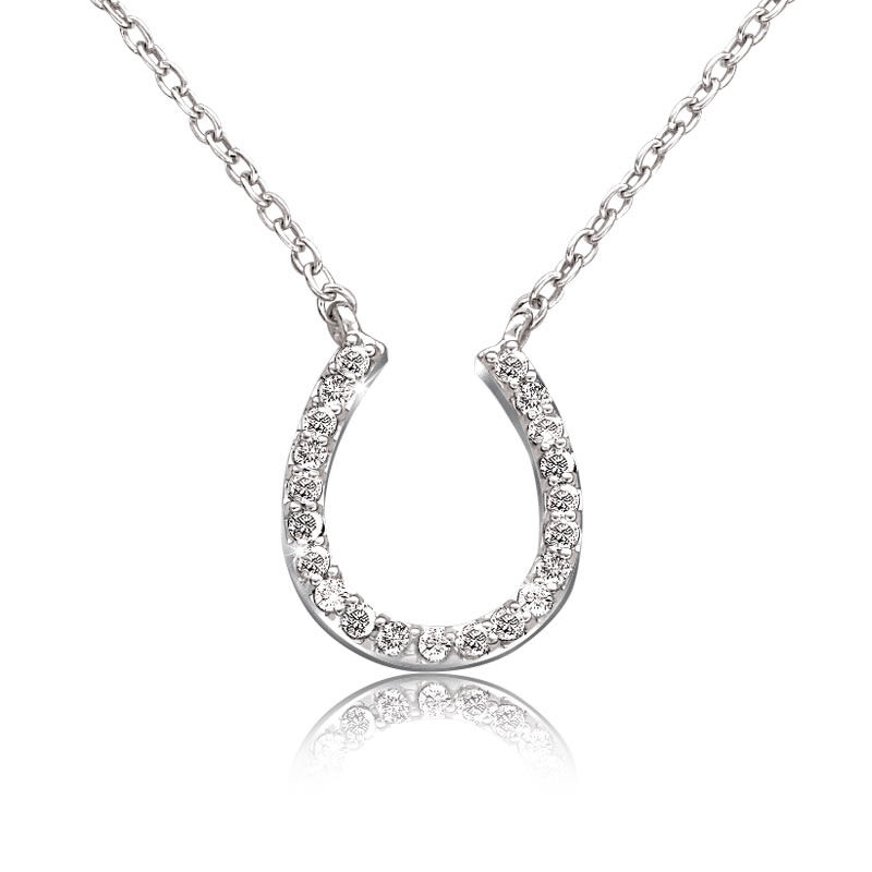 Diamond Horseshoe Necklace image number null