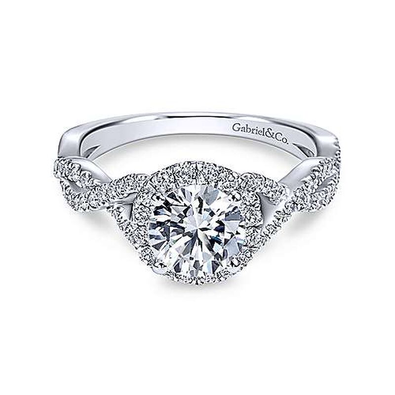 Gabriel & Co. Marissa Diamond Round Halo Semi-Mount Engagement Ring 1/3ctw image number null
