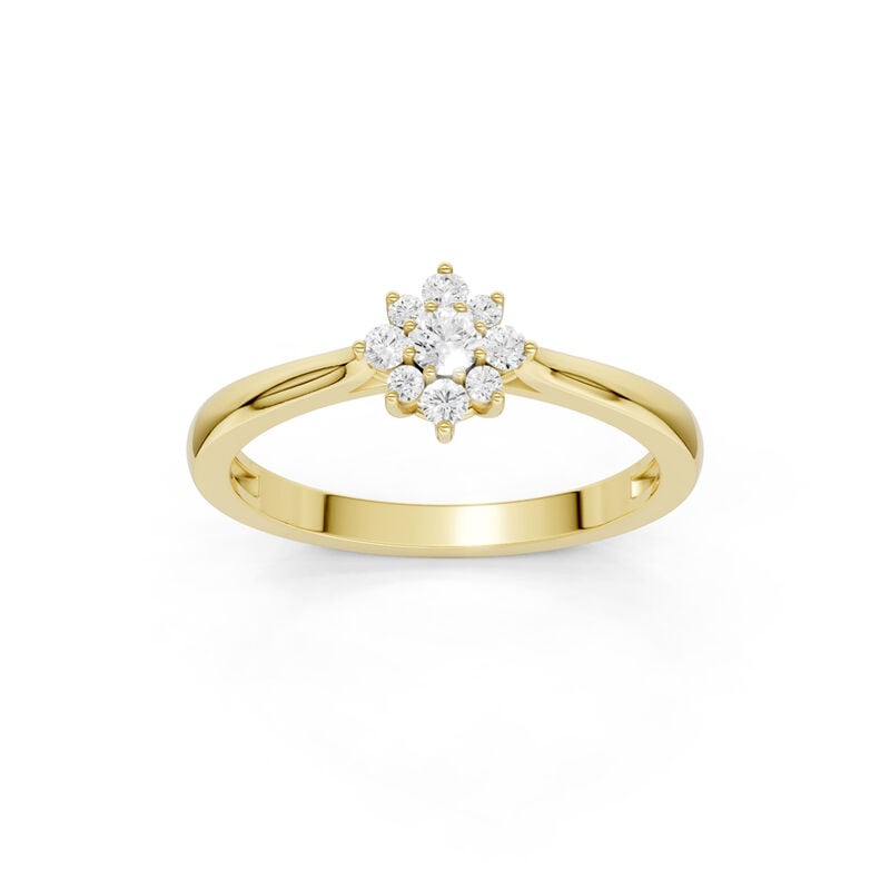 Lab Grown Diamond Kite Halo Promise Ring in 10k Yellow Gold image number null