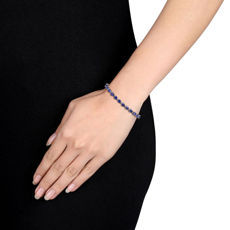 Created Blue Sapphire Bracelet in Sterling Silver image number null