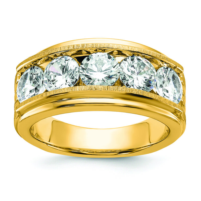 Men's 7/2ctw. Lab Grown Diamond & 14k Yellow Gold Wedding Ring image number null