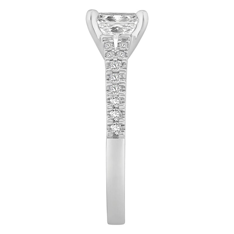 Radiant-Cut Lab Grown 1 1/4ctw. Diamond Split Shank Cathedral Engagement Ring in 14k White Gold image number null