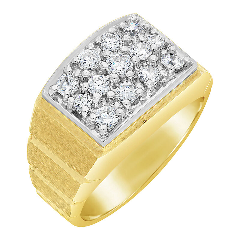IBGoodman Men's Diamond Cluster 1ctw. Fashion Ring in 14k Yellow Gold image number null